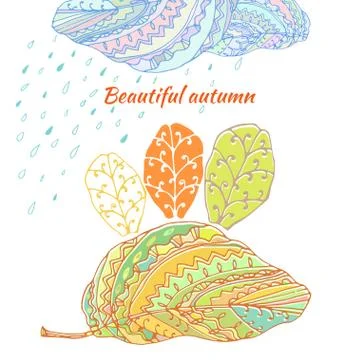 Vector doodle card Stock Illustration