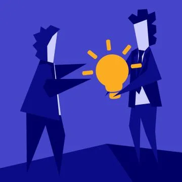 Vector doodle - concept of teamwork, business development assistance Illustrazione stock
