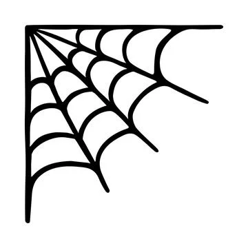 Vector doodle corner spider web Stock Illustration