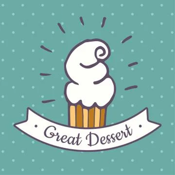 Vector doodle cupcake Stock Illustration