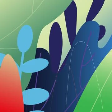 Vector doodle design, hand draw flowers and leafs. Stock Illustration