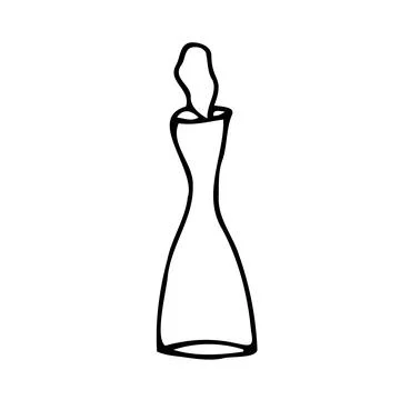 Vector doodle drink decanter of beer, for kitchen, café, bar, restaurant, cups o Stock-Illustration