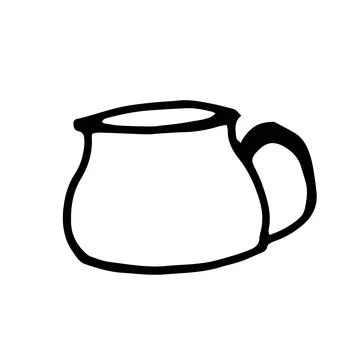 Vector doodle drink decanter of beer, for kitchen, café, bar, restaurant, cups o Stock Illustration