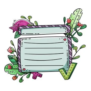Vector doodle frame for design. Creative doodle illustrations. Template with  Illustrazione stock