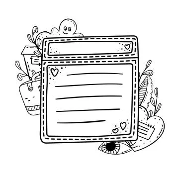 Vector doodle frame for design. Creative doodle illustrations. Template with  스톡 일러스트