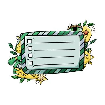 Vector doodle frame for design. Creative doodle illustrations. Template with  Illustrazione stock