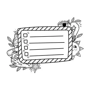 Vector doodle frame for design. Creative doodle illustrations. Template with  스톡 일러스트