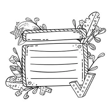 Vector doodle frame for design. Creative doodle illustrations. Template with  스톡 일러스트