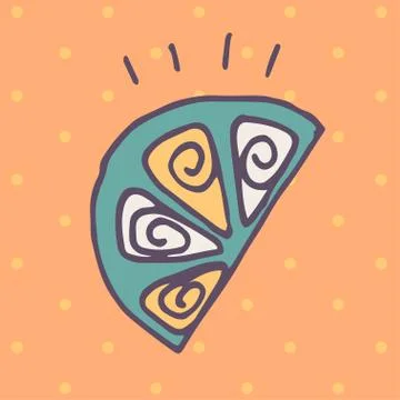 Vector doodle fruit slice Stock Illustration