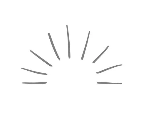 Vector Doodle Hand drawn Design Element Black Sun Rays. Scandinavian style Illustrazione stock