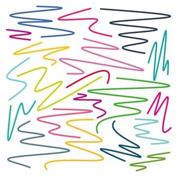 Vector doodle hand drawn pencil line strokes イラスト素材