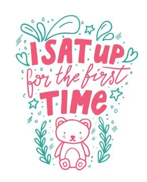 Vector doodle I sat upfor the first time Stock Illustration