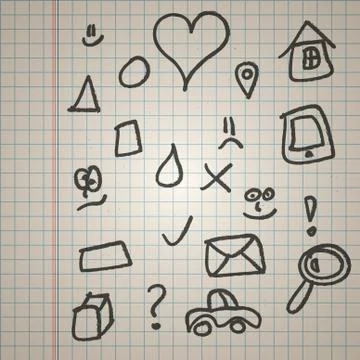 Vector doodle icons Stock Illustration