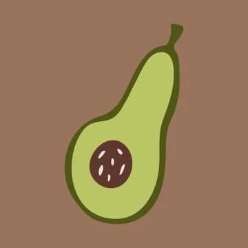Vector doodle illustration of avocado Stock Illustration