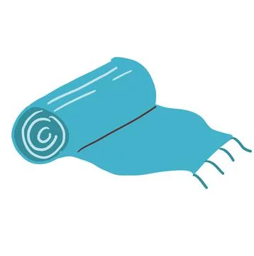 Vector doodle illustration of blue scarf isolated on white Stock Illustration
