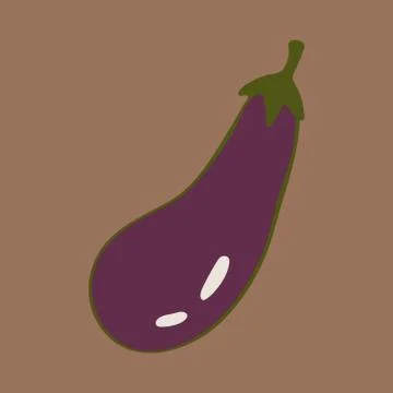 Vector doodle illustration of eggplant or aubergine Stock Illustration