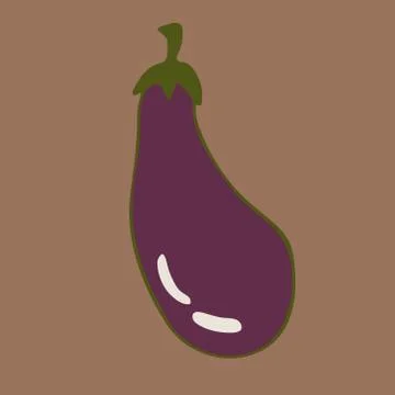 Vector doodle illustration of eggplant or aubergine Stock Illustration