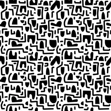 Vector doodle lines seamless pattern. Isolated, colorless. For fabric, wallpaper Stockillustratie