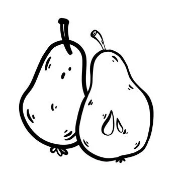 Vector doodle of a pear, hand drawn in sketch style. Stock Illustration