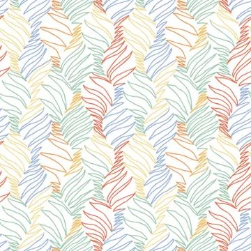 Vector doodle seamless pattern with ink brush or pen strokes Illustrazione stock