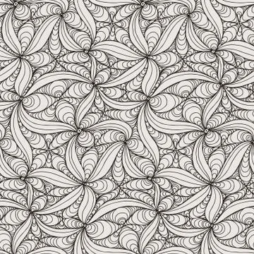 Vector doodle seamless pattern with ink brush or pen strokes Illustrazione stock