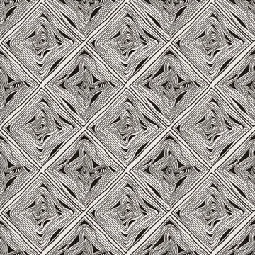 Vector doodle seamless pattern with ink brush or pen square strokes Stock Illustration