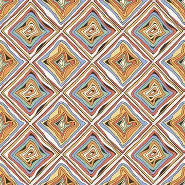 Vector doodle seamless pattern with ink brush or pen square strokes Illustrazione stock