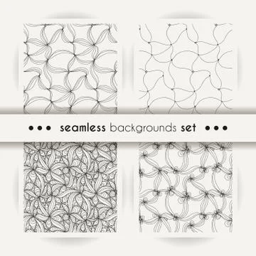 Vector doodle seamless pattern set with ink brush or pen strokes Illustrazione stock