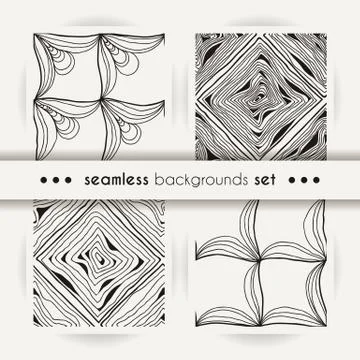 Vector doodle seamless pattern set with ink brush or pen square strokes Illustrazione stock
