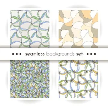 Vector doodle seamless pattern set with ink brush or pen strokes Illustrazione stock