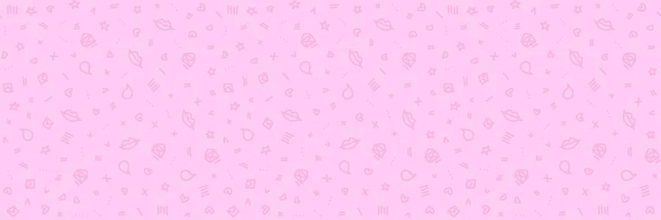 Vector doodle seamless pattern. Tiny elements hand drawn hearts, lips, kiss.. Stock Illustration