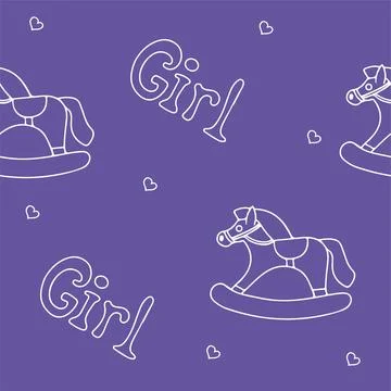 Vector doodle seamless pattern with toys. Hand draw collection of toys icons for Stock Illustration