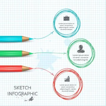 Vector doodle sketch elements for infographic. Stock Illustration