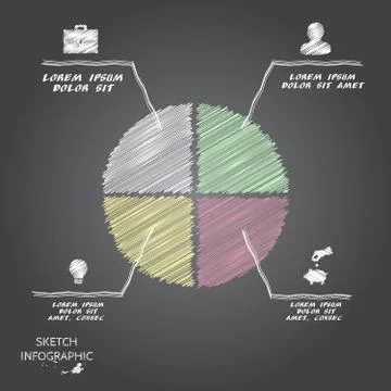 Vector doodle sketch elements for infographic. Stock Illustration