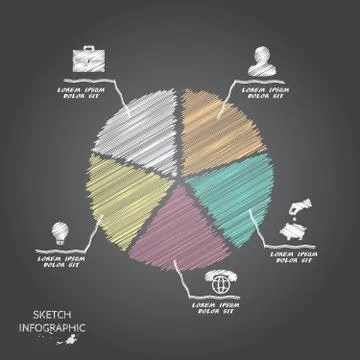 Vector doodle sketch elements for infographic. Stock Illustration
