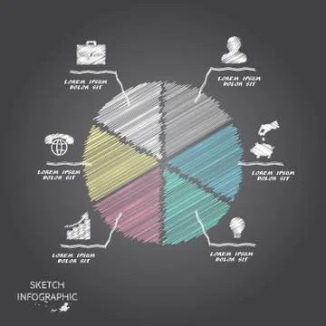 Vector doodle sketch elements for infographic. Stock Illustration