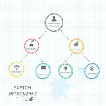Vector doodle sketch elements for infographic. Stock Illustration