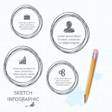 Vector doodle sketch elements for infographic. Stock Illustration