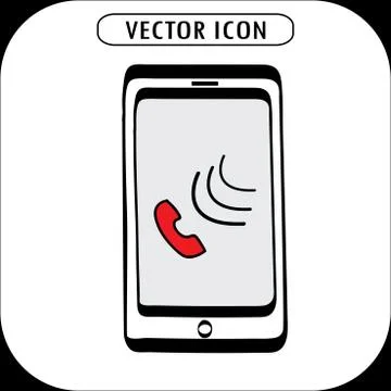 Vector doodle smartphone icon Stock Illustration