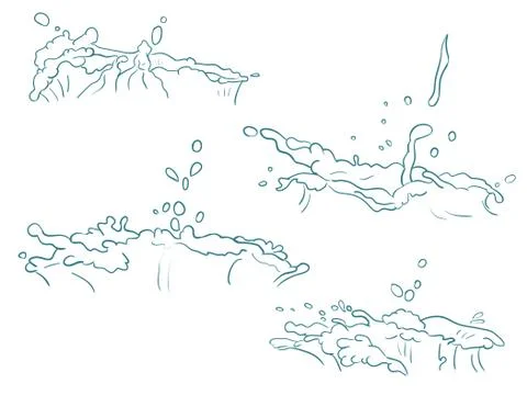 Vector doodle splashes - end flow Stock Illustration