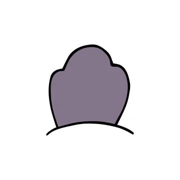 Vector doodle tomb. Gray color grave image Stock Illustration
