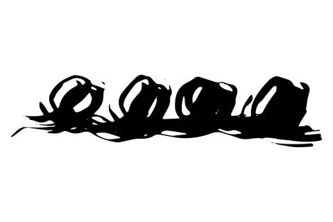 Vector doodle wave curl. Black color scroll brush Illustrazione stock