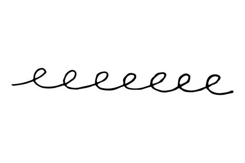 Vector doodle wave curl. Scroll brush stroke Stock Illustration