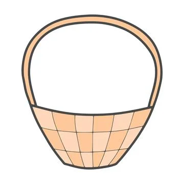 Vector doodle wicker basket isolated illustration 스톡 일러스트