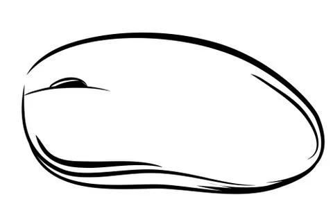 Vector doodle of wired computer mouse Stock Illustration