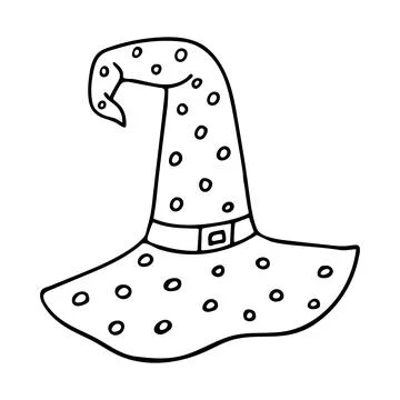 Vector Doodle of witch hat with dots. Stock-Illustration
