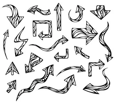 Vector doodles arrows. Stock Illustration
