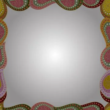 Vector. Doodles elements hand drawn frames. Picture in neutral, white and pink c Stock Illustration