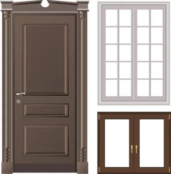 Vector door and windows Stock Illustration