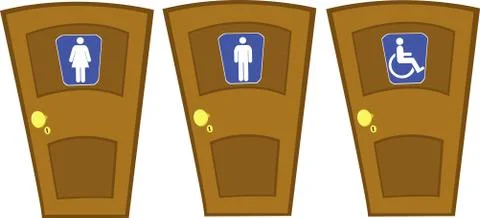 Vector doors with wc signs Stock Illustration